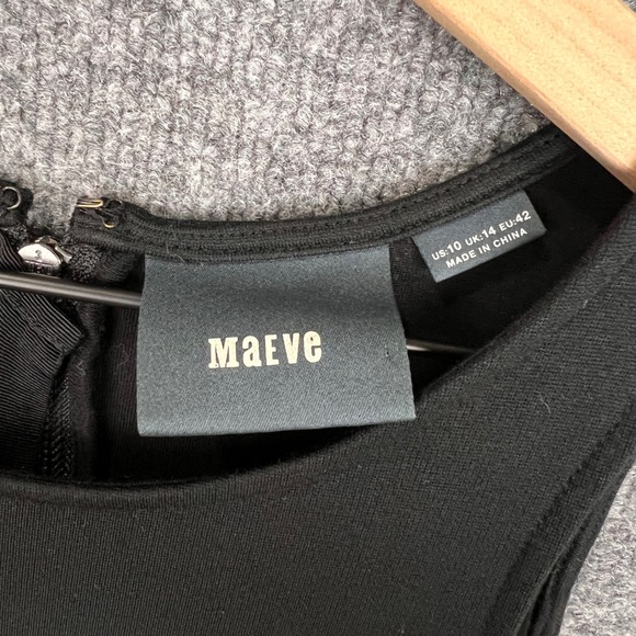 Maeve Black Sleeveless Sheath Dress With White Piping Detail‎ Size US 10 - Picture 6 of 8